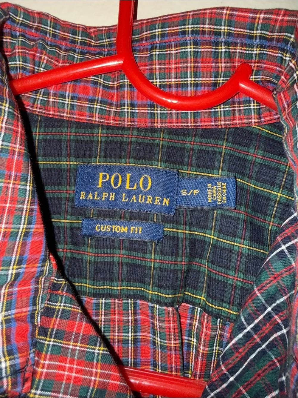 Boys Ralph Lauren Men’s Mixed Plaid Button-Down Shirt - Red, Black, Green